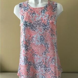 Fever Pink and Blue Sleeveless Relaxed Tank Top